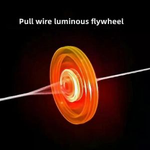 Lumineux Fil D'inertie Volant Sifflet Gyroscope Roue Tournante Jouet Nouveaut&eacute; Color&eacute; Volant D'inertie Enfants Tirer Flash Gyroscope - Neuf