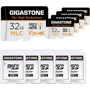 [10X Haute Endurance] Industriel Mlc Carte M&eacute;moire 32 Go, Lot De 5 Cartes, Pour Cam&eacute;ra De Surveillance, Dashcam, 4K Vid&eacute;o, Vitesse 95 Mo/S, U3 V30 [5 Ans R&eacute;cup&eacute;ration De Donn&eacute;es Gratuite] - Neuf