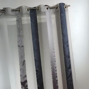 Voilage Bicolore &Agrave; Rayures Verticales - Neuf