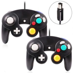 2 X Manettes Noires Pour Console Gamecube - Filaire Classique Manette Contrôleur Pour Nintendo Gamecube Gc & Wii / Effet De Vibrations - Noir - Neuf