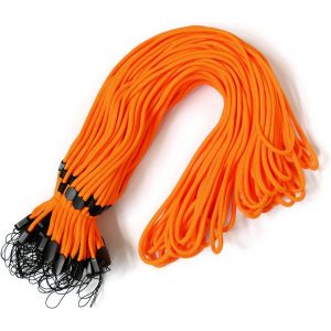 Kal-® Cordon De Cou/Lanière/Lanyard, Robuste Et Réglable, 50 Pcs. Orange Fluo - Neuf
