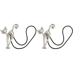 (Argent)2pcs Embrasse À Rideaux Magnétique Attache Rideau Aimanté Boucle De Rideau Magnifique Clip Rideau En Motif De Chat Accessoires Pour Rideaux Pour Maison Salon Chambre Bureau - Neuf