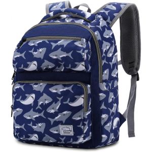 Cartable Garcon Primaire,Léger Mignon Sac à Dos Enfant 4-7 Ans Résistant à l'Eau 12L Petit Sac a Dos Enfants Garçons pour Scolaire Maternelle avec Sangle de Poitrine,Requin Gris - Neuf
