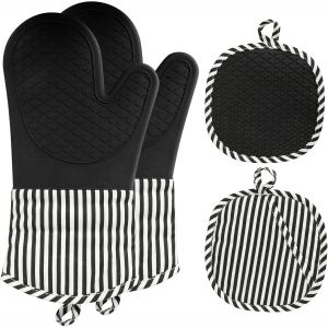 Gant Four Silicone,Gant Cuisine Four Silicone 230&deg;C R&eacute;sistants,Gant Four Anti Chaleur Antid&eacute;Rapants pour Cuisine Cuire Et Griller - Neuf