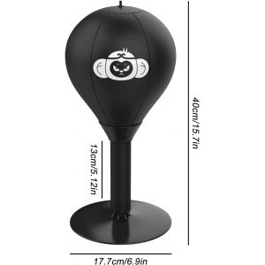 Sac De Frappe De Bureau, Sac De Frappe De Table, Table De Punching, Sac De Frappe Amusant, Boule De Poin&ccedil;onnage De Bureau Pour Soulager Le Stress, Sac De Frappe Avec Ventouse, Bureau (Noir-B) - Neuf