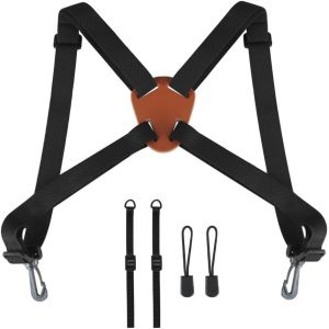 KALANKA-Harnais Jumelles et Appareil Photo, Sangle Bandoulière élastique réglable en cuir, Courroie de Poitrine Réglable avec Système d'attaches Rapides pour Chasse, Randonnée, Observation des Oiseau - Neuf
