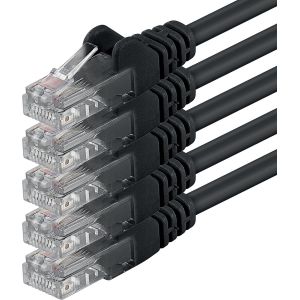5X 3.0M C&acirc;ble R&eacute;seau Cat6 Cat 6 - Rj45 Ethernet Lan Dsl Routeur Modem - Noir - Neuf