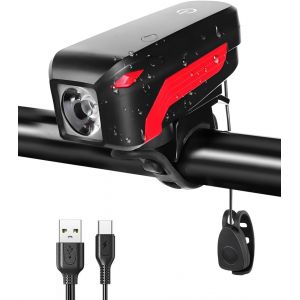 Lumiere Velo Avant Kit-Lumi&egrave;re Lampe Velo Led Puissantes,4 Modes De Luminosit&eacute; Eclairage Velo Phare &Eacute;tanche Avant,Rechargeable Par Usb C Lampe V&eacute;lo Led Pour Vtt Course Cycliste - Neuf