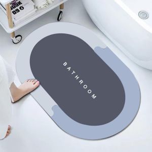 KALANKA-Tapis de Bain Absorbant Antid&eacute;rapant, 40&times;60cm Tapis Salle De Bain Diatomite Microfibre, Tapis de Salle de Bain &agrave; S&eacute;chage Rapide, Douche et Tapis d'Entr&eacute;e&iquest;Gris Bleu&iquest; - Neuf