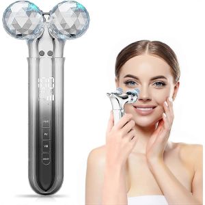 Rouleau De Massage Facial &Agrave; Microcourant, Appareil De Massage Facial 5d &Agrave; Microcourant, Outil De Soin De La Peau Pour Le Visage, Les Yeux Et Le Cou, Cadeau Pour Femme - Neuf