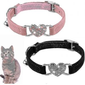 2023-2 Pcs Colliers De Chaton Avec Cloches,Lib&eacute;ration De S&eacute;curit&eacute; Joli Collier De Chat,Collier De S&eacute;curit&eacute; - Neuf