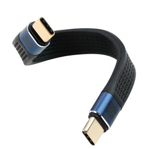 JGD-Cable USB C Court 240W USB4.0 C PD Charge Rapide C&acirc;ble Court 40Gbps USB Type C M&acirc;le &agrave; M&acirc;le Plat 13cm 5.1in 8K@60Hz Audio/Vid&eacute;o 48V/5A pour Smartphone Power Bank Ordinateur Portable Tablette - Neuf