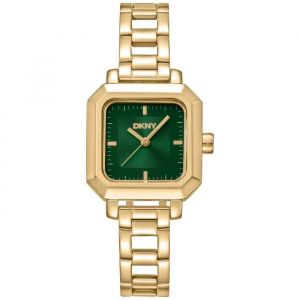 Montre Femme Dkny Urban Dk1l124m0045 - Acier Dor&eacute; Avec Bo&icirc;tier Carr&eacute; Et Cadran Vert &Eacute;meraude - Neuf