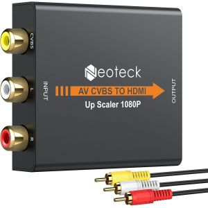 ChenQuanSarl-1080P Rca Vers Hdmi Adapteur Boîtier Métallique Ntsc Pal Convertisseur Vidéo Mini Av Vers Hdmi 3Rca/Av/Cvbs Composite Analogique Vers Numérique Pour Pc Ps3 Tv Stb Vhs Vcr Dvd Projecteur - Neuf