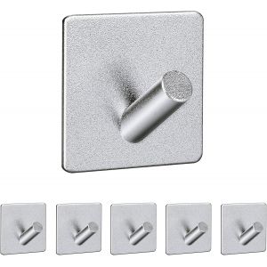 Crochet Adh&eacute;sif Mural, 6 Pi&egrave;ces 3M Porte Serviette pour Salles de Bains Cuisines, &Eacute;tanche Sans Per&ccedil;age, Alliage D'aluminium, Dor&eacute; - Neuf