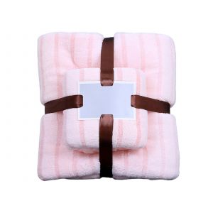 Serviette De Bain Rose Clair Et Ensemble De 2 Serviettes - Neuf