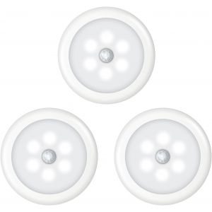 Veilleuse Led, Lampe Détecteur De Mouvement Avec Capteur De Crépuscule, Lampe Nuit Automatique, Lampe De Placard, Auto On/Off, Éclairage D'armoire Led Pour Couloir, Chambre, Escalier, 3pcs - Neuf