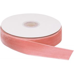 Kal-Ruban En Velours 2cm X 13m, 3/4 Pouce X 15 Yards, Simple Face, Soyeux, Pour No&euml;l Bricolage, Emballage Cadeau, D&eacute;coration De Noeuds, Orange Rose - Neuf