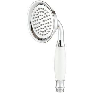 Pommeau de douche à main traditionnel classique en laiton de 3,85 pouces, chrome poli et céramique - Neuf