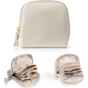 Mevronisshop-Pochette Bijoux Voyage, Boite Bijoux Voyage Avec Fermeture &Eacute;clair, Organiseur Portable En Velours Pour Bracelets, Bagues, Colliers, Boucles D'oreilles - Neuf