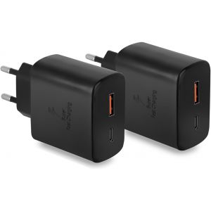 LORANKA-Chargeur Rapide USB C 45W, Chargeur avec Adaptateur USB, Adaptateur de Charge &agrave; 2 Ports pour iPhone 16 15/16 15 Pro/16 15 Pro Max/16 15 Plus Galaxy S25, Bloc d'alimentation, Multi Prise de Ch - Neuf