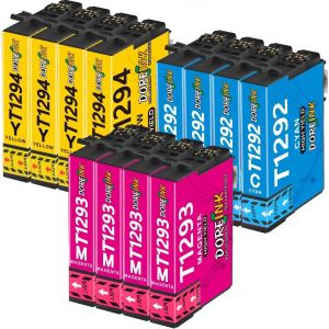 T1295 Compatible Pour Epson T1295 T1292 T1293 T1294 Cartouche D'Encre Avec Epson Stylus Sx235W Sx420W Sx425W Sx435W Sx525Wd Sx535Wd Workforce Wf-3520 Wf-7515 (4 Cyan,4 Magenta,4 Jaune) - Neuf