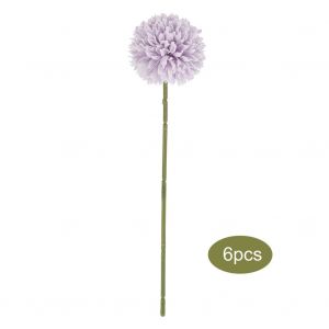 HJLIAN Lot de 6 pissenlits artificiels en forme de tete, fausses fleurs, pour bouquet, mariage, fete, mur, violet - Neuf
