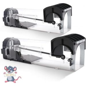 Piège à souris sans cruauté noir, lot de 2 ¿ Pièges à souris sans danger pour les animaux et les enfants, piège pour attraper et relâcher les animaux, les rongeurs et les tamias, intérieur/extérieur - Neuf