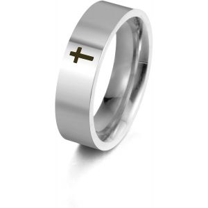 Tianyi-Anneau De Croix Anneau En Acier Inoxydable Chrétien Jésus-Christ Seigneur Croix Anneau Prière Bijoux Pour Hommes Femmes Couleur Argent - Neuf