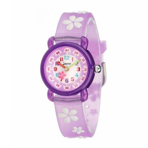 Montres Étanches Pour Enfants (Fleur De Cerisier Violette), Montres 3d Mignonnes Avec Dessin Animé Pour Filles Et Garçons - Cadeau Idéal - Neuf