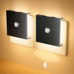 Veilleuse Prise Electrique, 2pcs Veilleuse Enfant, Dimmable Veilleuse Detecteur De Mouvement Avec Fonction Mémoire, 2700k Blanc Chaud Veilleuse Prise Veilleuse Bébé Pour Chambre Cuisine Escalie-Blanc - Neuf