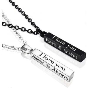 Piao Toujours Et Pour Forever Collier Pour Couples En Acier Inoxydable Je T'aime Gravé Relation Assortie Colliers Pour Petits Amis Et Petite Amie - Neuf