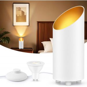 LED Uplight Spot Spot de sol IP44 étanche 6W 600LM Aluminium Lampe de sol intérieur Salon, Lampe de sol avec interrupteur au pied, ampoule GU10 2700K blanc chaud incluse Noir - Neuf