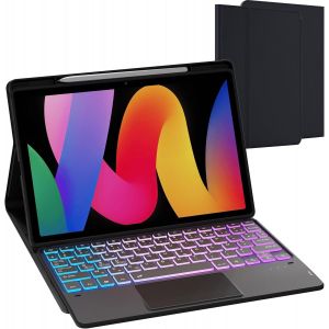 Pour Xiaomi Redmi Pad Se Étui Avec Clavier Détachable - Français Azerty, Clavier Rétroéclairé Diy 3 Zones 7 Couleurs Avec Pavé Tactile - Étui Clavier Pour Xiaomi Redmi Pad Se 11'' 2023[Z435] - Neuf