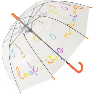 Fisura &iquest; Parapluie Transparent Enfant &iquest;Look, It&iquest;S Raining&iquest; Multicolore. Parapluie Cloche Avec Ouverture Automatique. Id&eacute;e Cadeau Pour Enfants. Diam&egrave;tre : 67,5 Cm. - Neuf
