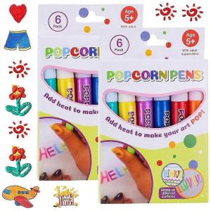 12pcs stylos gonfl&eacute;s magiques pour les enfants,stylos pop-corn magiques,stylos de dessin de pop-corn &agrave; bulles de bricolage,stylos de couleurs de pop-corn - Neuf