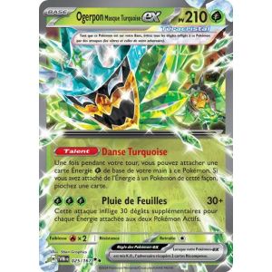Carte Pok&eacute;mon - Ogerpon Masque Turquoise Ex - 025/167 - Ultra-Rare Mascarade Cr&eacute;pusculaire Sous Sleeve - Choupine50 - Neuf