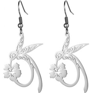 Chenquansarl-Boucles D'oreilles Pendantes En Forme De Fleur De Colibri Mignonnes Boucles D'oreilles D&eacute;licates En Acier Inoxydable En Forme D'o Au Bijoux Creux En Forme D'animaux Pour Femmes - Neuf