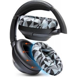KAL-Sweatz Xm3 U2013 Housses De Protection Brevetées Pour Écouteurs Sony Wh1000Xm3 Par | Cache-Oreilles En Silicone Pour Écouteurs Sony Wh-0Xm3 | Geo Grey - Neuf