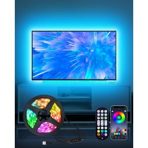 ERYI-Bande Lumineuse Led Pour Tv Rétroéclairage Led 3 M Usb Tv Pour Écran Tv De 32 À 60" Rgb Changement De Couleur Avec Télécommande Synchronisation De La Musique Contrôle Par Application Bluetooth - Neuf