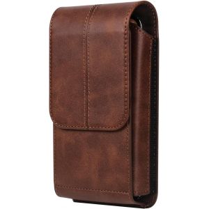 Pochette Ceinture Telephone Portable Cuir, Sac De Ceinture Homme Pour T&eacute;l&eacute;phone Noir, Vertical Petit Sacoche De Randonn&eacute;e Support Clip De Ceinture T&eacute;l&eacute;phone Porte Sac De Taille Avec Boucle De Ceintur - Neuf