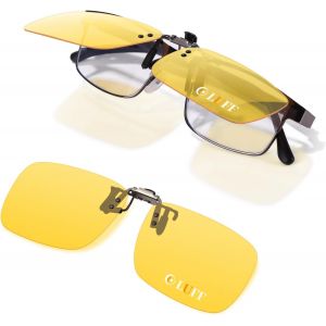 Clip Lunette Jaune Conduite De Nuit Polarisé-Phare Éblouissement,Convient Pour La Conduite De Nuit,Vsion Hd - Neuf