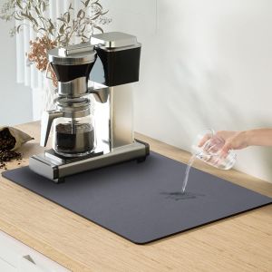 Eryi-Tapis De Machine À Café, 40 X 60cm Tapis De Séchage À Vaisselle De Plat Absorbant, Tapis Antidérapant Pour Bar À Café Tapis De Déversement, Tapis Egouttoir Pour Vaisselle - Neuf