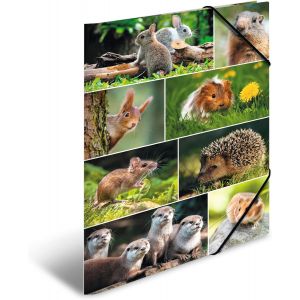 Eryi-Classeur A3 Rongeurs, Pour Enfant, En Carton, Avec Motif Animal, Élastique, Rabat Intérieur Et Impression Intérieure Pour Garçons Et Filles - Neuf