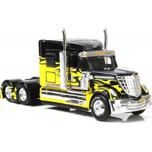 DDA-Camion Jouet, Échelle 1/64 Métaux Modèle de Camion, International Lonestar Jouet de Remorquage Moulé sous Pression Garçon Cadeau et Les Collectionneurs Modèles-Jaune - Neuf