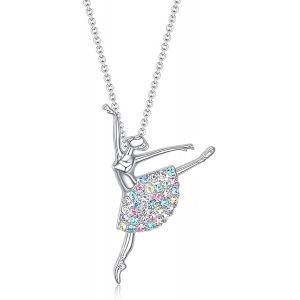 Kal-Collier Ballerine Pendentif Collier Coeur Ballet Cadeau Bijoux Danseuse, Ballerine Collier Coeur Collier Ballerine Danseuse Danse Pendentif Collier Danse Bijoux Cadeaux Pour Fille, A - Neuf