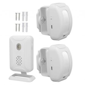 Sonnette sans fil 1 a 2 LED humanisees separees, volume reglable, luminosite, longue distance de detection, sonnette infrarouge - Neuf