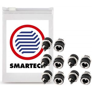 Connecteur 12 V Dc Étanche Pour Alimentation - Prise Jack Femelle Fiche À Souder - 5.5Mm X 2.1Mm - Lot De 10 - Neuf