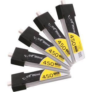 Tattu Lot De 5 Batteries Lipo 1s 450mah 3,8v 75c Hv Avec Connecteur Bt 2.0 Pour Drones Fpv Tinywhoop - Neuf