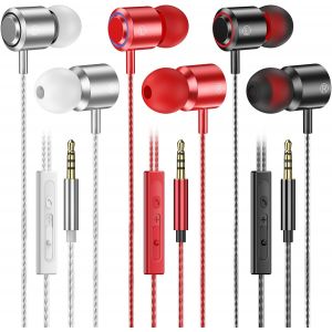 3 Pack Écouteurs Filaire,Écouteur Intra-Auriculaires Filaire avec Microphone,Son Clair,Isolation Phonique,Casque Jack de 3,5 mm pour Samsung Galaxy A15A14,iPad,MP3 et Autres appareils 3,5 mm - Neuf